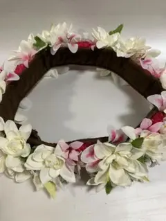 花飾り付きヘアバンド　花冠　フラダンス