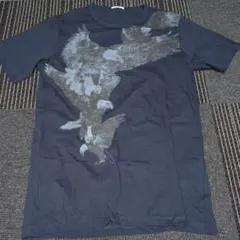 鷲のグラフィックプリント Tシャツ ネイビー