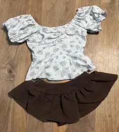 apres les cours 水着　120 水色　花柄　女の子