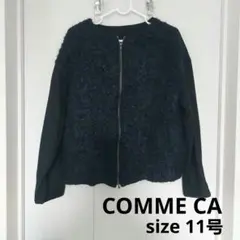 COMME CA ネイビー ノーカラージャケット 11号