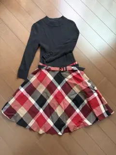 BLUE LABEL CRESTBRIDGE 赤チェックワンピース