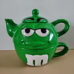 デッドストックアメリカ限定M&M’s陶器グリーンフェイス型クッキージャー小物入れ デッドストックアメリカ限定M&M's陶器ブロック型クッキージャー小物