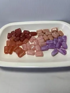 アクリルビーズ　暖色系5色 50個セット