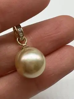 K18南洋パールペンダントトップ　ダイヤモンド0.18ct