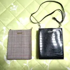 ショルダーバッグ チェック柄と黒