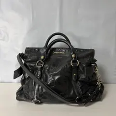 Miu Miu Vitello Lux Ribbon Bag Black