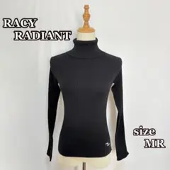 RACY RADIANTウールタートルネックニットセーター（MR）黒系　日本製