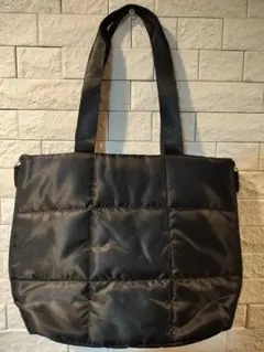 多機能キルティングバッグ 無地ブラック 新品