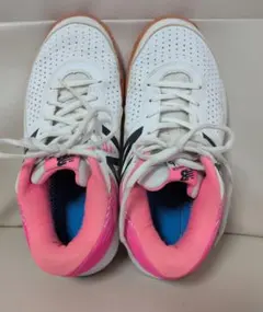 new balance 696テニスシューズ　23.5cm　ホワイト×ピンクのサムネイル