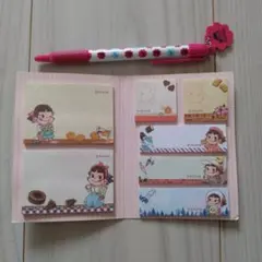 ペコちゃん　付箋＆ボールペン