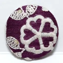 インド刺繍　№3493　紫白　㊳ミリ