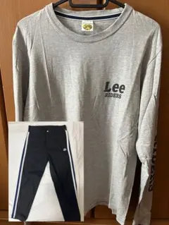 Lee ロングスリーブ T グレーM アンクル丈 トラウザーパンツS セット