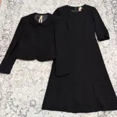 東京ソワール LILYBURN ブラックフォーマルワンピーススーツ 7号