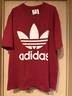 adidas ロゴ Tシャツ 赤