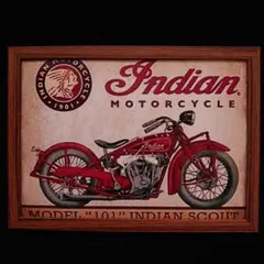 INDIAN MOTORCYCLE パロディアート　フレーム付き　額装