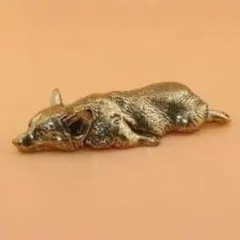 真鍮製 コーギー 置物 寝そべり 犬 オブジェ ペーパーウェイト インテリア雑貨のサムネイル