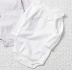 値下げアプレレクール　ホワイト レース付きロンパースサイズ70