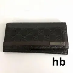 GUCCI グッチ シマレザー 長財布 GG柄 ブラック 二つ折り