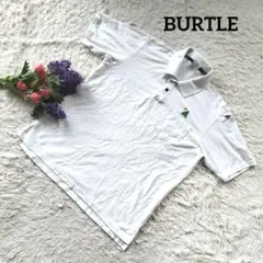 BURTLEバートル【ロゴ】ホワイト半袖ポロシャツ　L