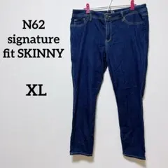 N62 signature fit SKINNY ダークブルー スキニーパンツ