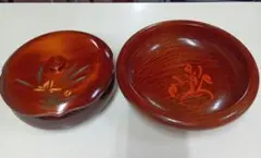 木製　和風　お茶菓子入れ　菓子器　菓子鉢　2個セット売り