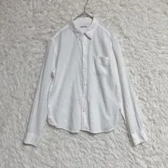 【CUBE SUGAR】白シャツ (M) 長袖 シンプル無地 綿100%