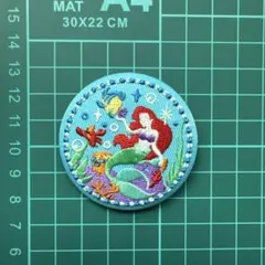 ディズニー 刺繍缶バッジつきビスケット2 アリエル リトルマーメイド 缶バッチ