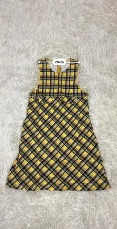 BEBE チェック柄 襟付きワンピース イエロー
