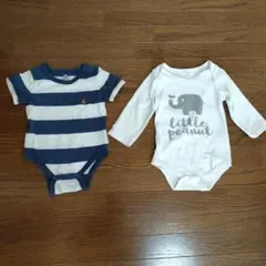 ベビー服２枚セット♥ボーダー柄とエレファントプリントサイズ80送料込み