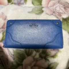 COACH 長財布 ラウンドファスナー ブルーのサムネイル