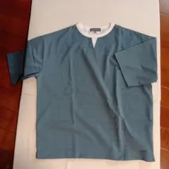 しまむら　重ね着風リラックス　Tシャツ　サイズL　色ライトブルー