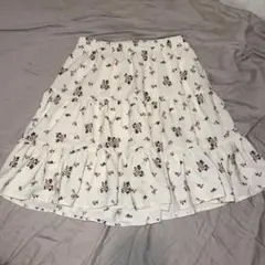 ミニスカート フラワープリント フレアスカート Emsexcite