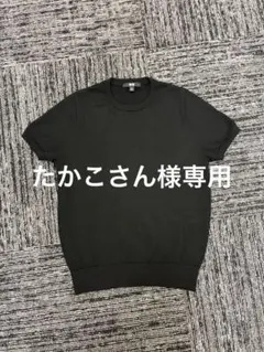 UNIQLO ユニクロ ウール100% 半袖ニット ブラック Mサイズ 薄手