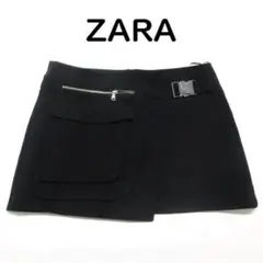 MY3787▲ZARA▲ザラ デザインスカート Sサイズ ブラック ミニ丈のサムネイル
