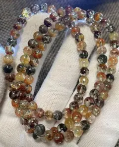 レア☆四季ガーデン クォーツ 透明感抜群！ 3重巻き ブレスレット開運天然石