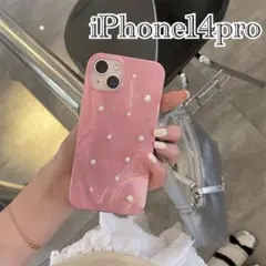 iphoneケース スマホカバー パール ピンク 韓国風 iPhone14pro