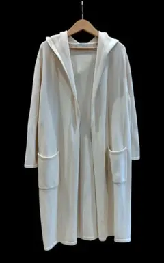 Blue idex フード付きロングカーディガン アイボリー