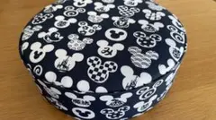 ディズニーオリエンタルランドミッキーマウス円形収納ボックスネイビー空き箱