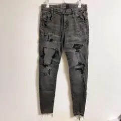 SURT ビッグジョン　ダメージ加工　デニムジョガーパンツ　ブラックデニムのサムネイル