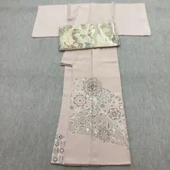 上品 一つ紋 色留袖 生絹 名古屋帯 薄ベージュ 4点フルセット 卒業式