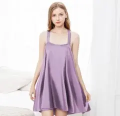 Ａ386セクシーベビードール　　Aラインワンピ　　パープル