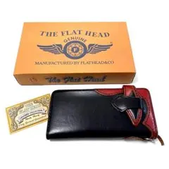 THE FLATHEAD フラットヘッド ミドルウォレット レッドレザー - メルカリ