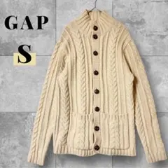 GAP ケーブルニット カーディガン S 長袖 セーター ポケット付き