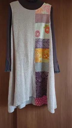 専用 着物リメイク チュニック ワンピース 絞り染め パッチワーク