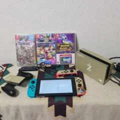 Nintendo Switch 本体 ウルボザ カスタム ソフト3本付き