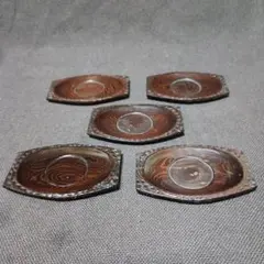 煎茶道具 煎茶 茶托 金属 5枚セット 茶色 - メルカリ