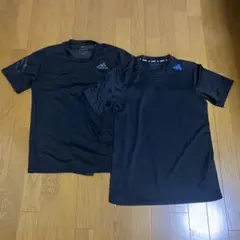 【adidas】トレーニングウェア 半袖Tシャツ 2枚セット ブラック