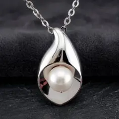 【美品】 タサキ TASAKI パール ネックレス 雫 カラー SVのサムネイル