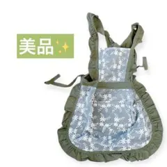 お値下げ‼️美品✨エプロン フリル　耐久性　レース　花柄　グリーン　カーキ