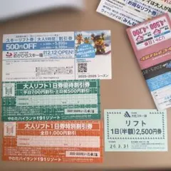 西日本スキー場割引券セット